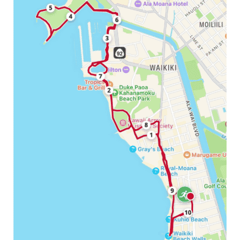 Top Running Routes at Waikiki Beach